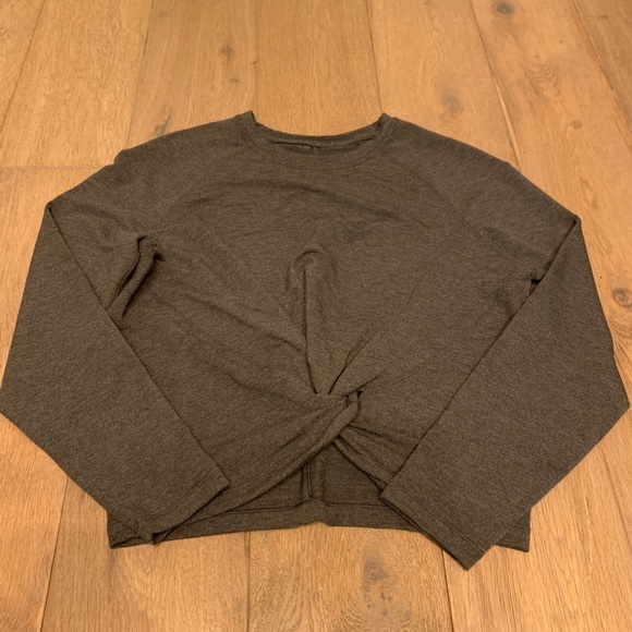 Dark Grey Tuck and gather pullover size 6 - Picture 1 of 4